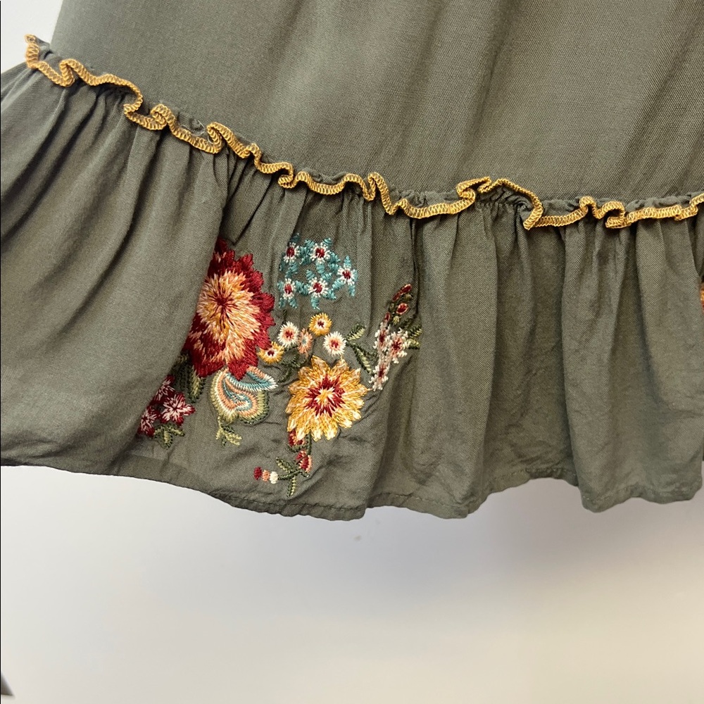 Savanna Jane Green Boho Floral Long Sleeve Dress Size Small - Picture 12 of 16